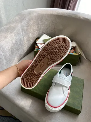 Gucci Tennis 1977 White Red Midsole Web Stripe Lifestyle Sneakers 8