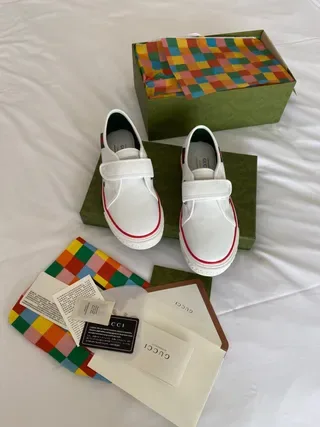 Gucci Tennis 1977 White Red Midsole Web Stripe Lifestyle Sneakers 9