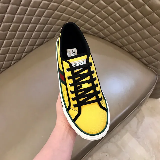 Gucci Tennis 1977 Yellow Monogram Web Stripe Lifestyle Sneakers 4
