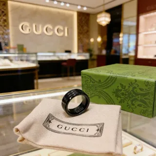 Gucci Three Bands Black Ceramic Ring