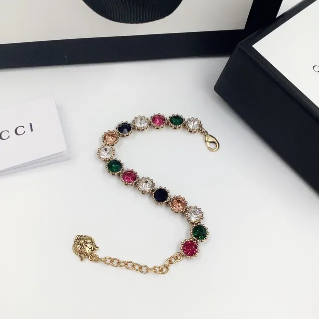 Gucci Tiger Multicolor Crystal Station Bracelet 2