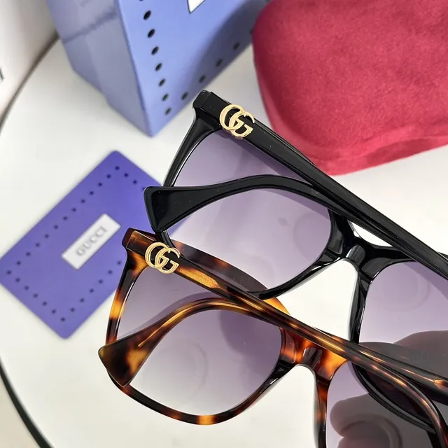 Gucci Tortoiseshell Square Cat-Eye Gradient Brown Sunglasses 4