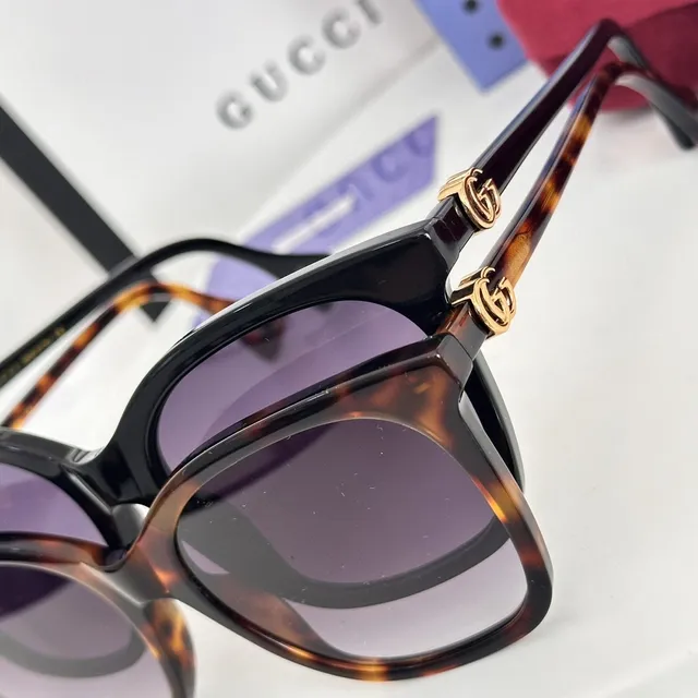 Gucci Tortoiseshell Square Cat-Eye Gradient Brown Sunglasses 6