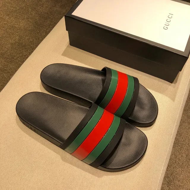 Gucci Web Stripe Slide Slippers 9