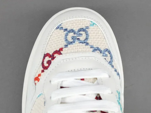 Gucci Tênis Lifestyle Brancos Multicolores Sola Plataforma Bordados Motivo GG 11