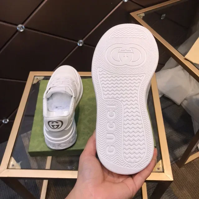 Gucci White Perforated Leather Embossed Interlocking G Lifestyle Sneakers 3