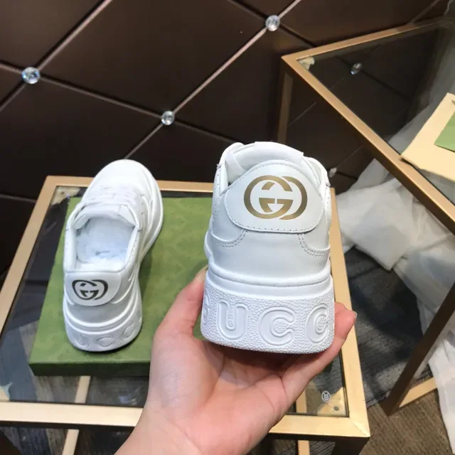 Gucci White Perforated Leather Embossed Interlocking G Lifestyle Sneakers 5