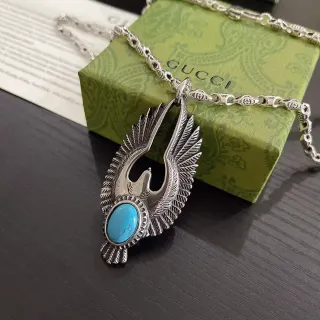 Gucci قلادة طائر أجنحة تركواز