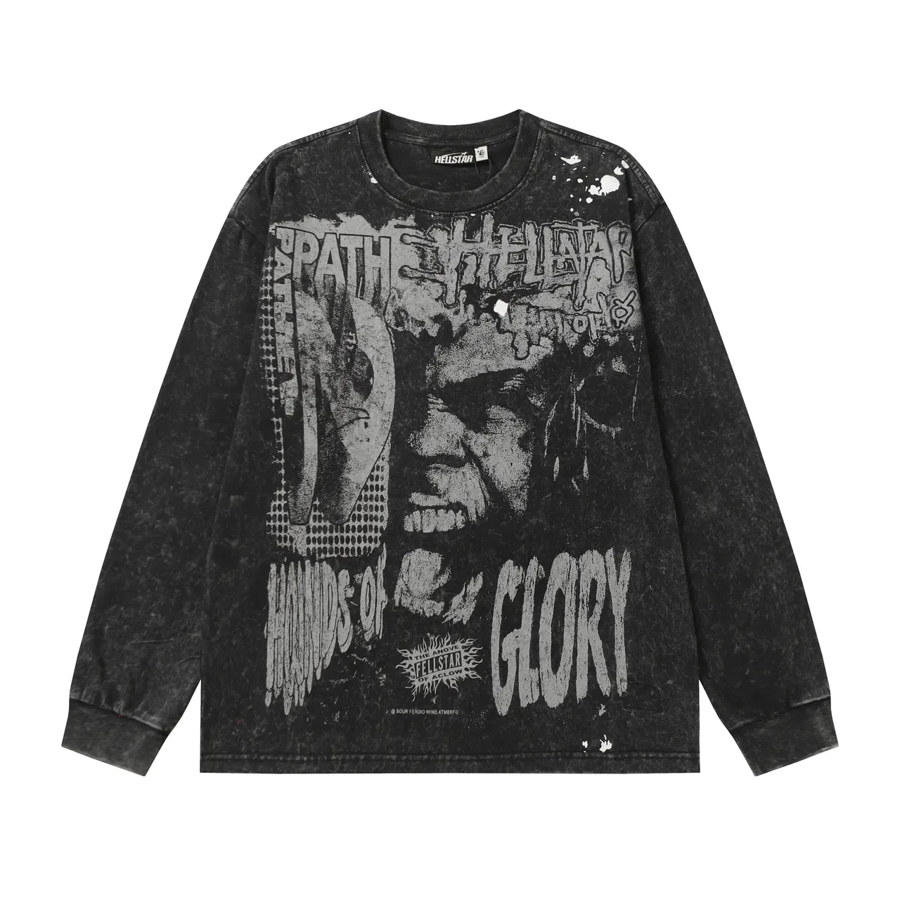 Hellstar Distressed Acid-Wash Graphic Long-Sleeve T-Shirt 2