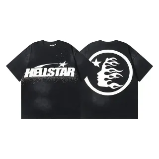 Hellstar تي شيرت أسود أوفرسايز بطباعة جرافيك