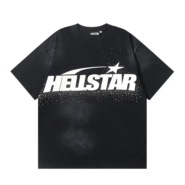 Hellstar 图案印花宽松黑色T恤 2