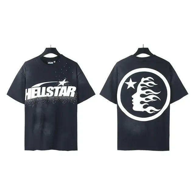 Hellstar 图案印花宽松黑色T恤 4