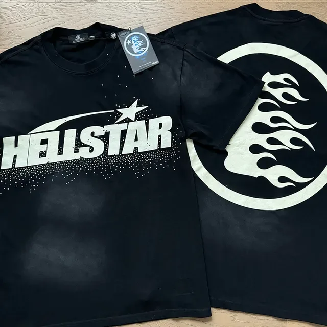 Hellstar 图案印花宽松黑色T恤 7