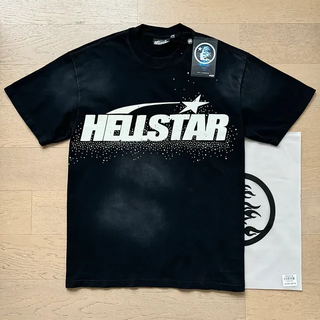 Hellstar 图案印花宽松黑色T恤 9