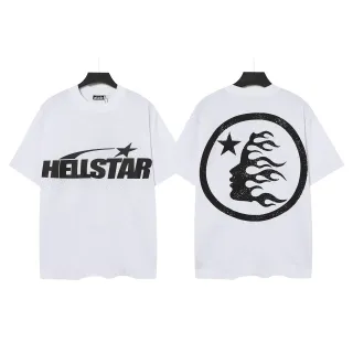 تي شيرت Hellstar أوفر سايز أبيض بطبعة جرافيك