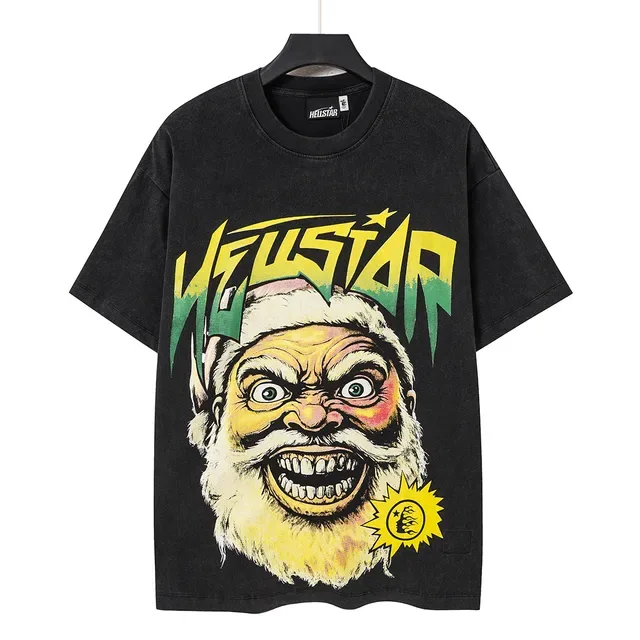 Hellstar Oversized Acid-Wash Black Graphic T-Shirt 3