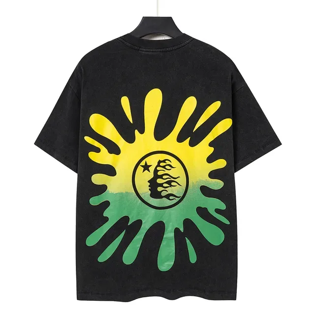 Hellstar Oversized Acid-Wash Black Graphic T-Shirt 4