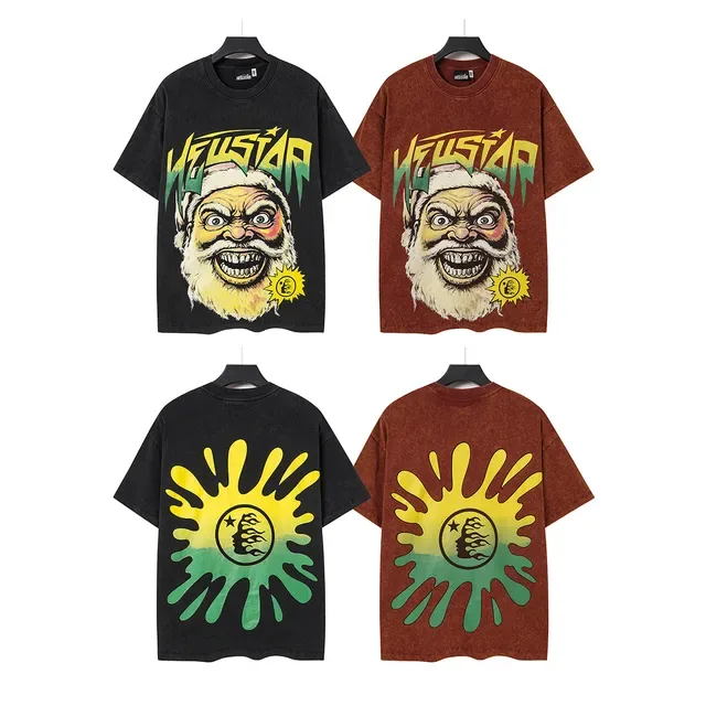Hellstar Oversized Acid-Wash Black Graphic T-Shirt 5