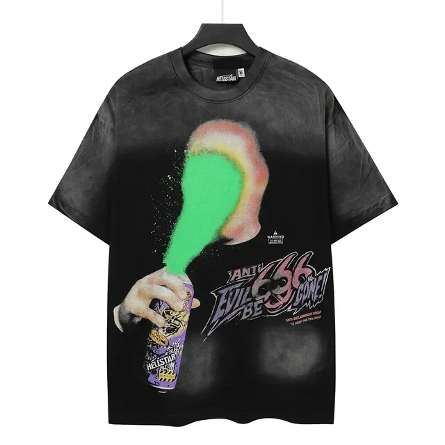 Hellstar Studios Graphic Print Gradient Black T-Shirt 4