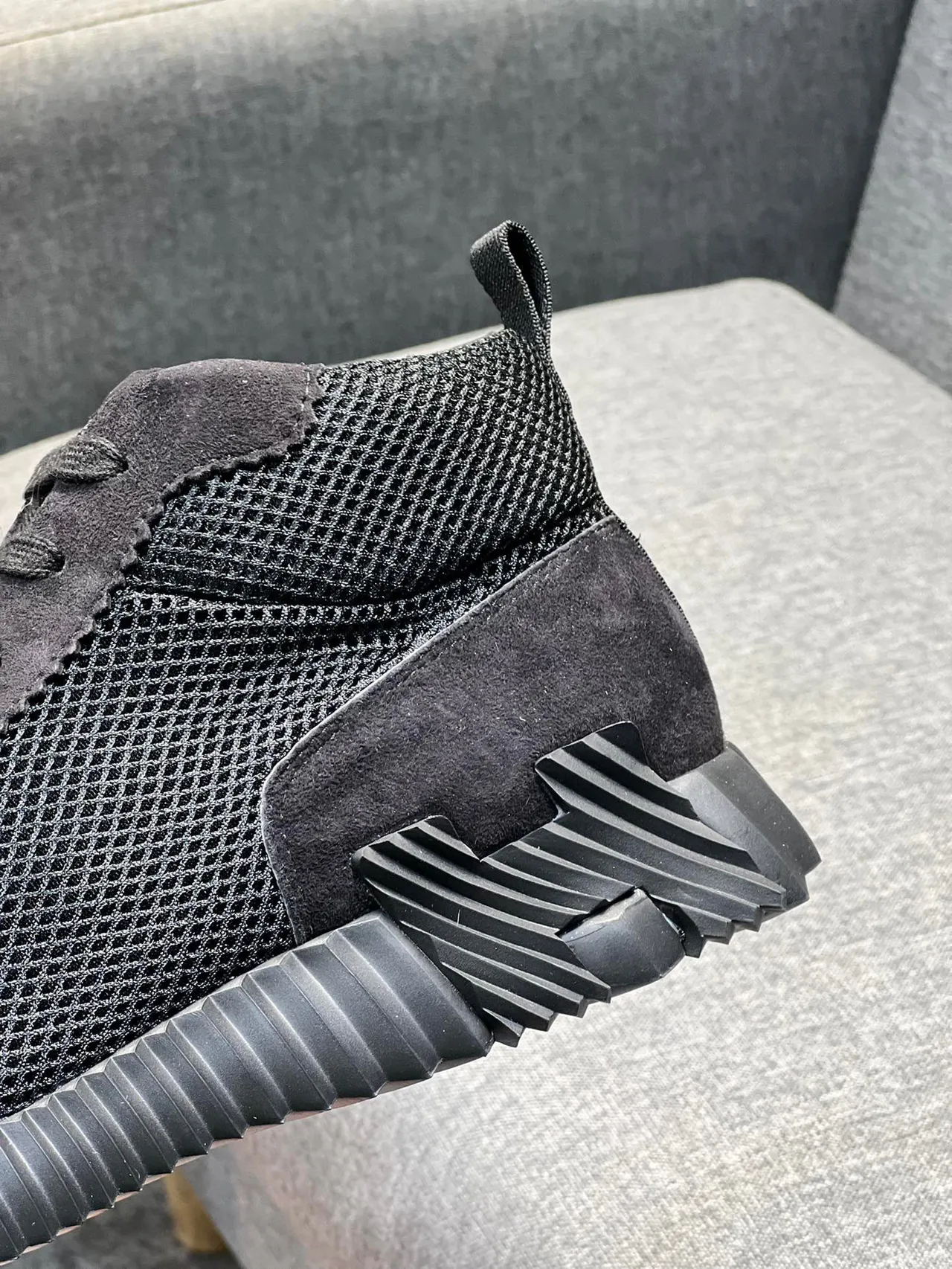 Hermès Black Mesh-Suede High-Top Lifestyle Sneaker 8