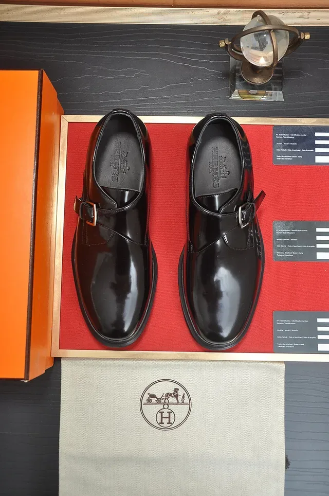 Hermès Buckled Monk Shoe Black Patent Leather Monk Shoes 2