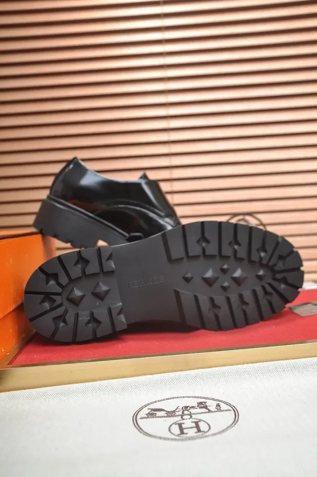 Hermès Buckled Monk Shoe Black Patent Leather Monk Shoes 7