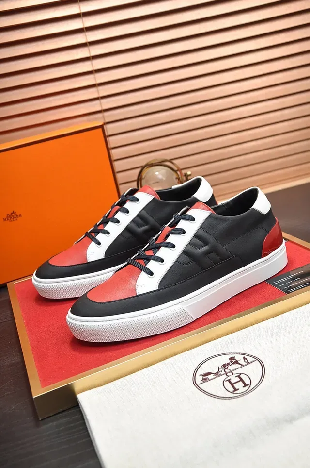 Hermès Color-Blocked Leather Lifestyle Sneakers 1