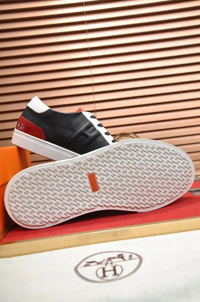 Hermès Color-Blocked Leather Lifestyle Sneakers 4