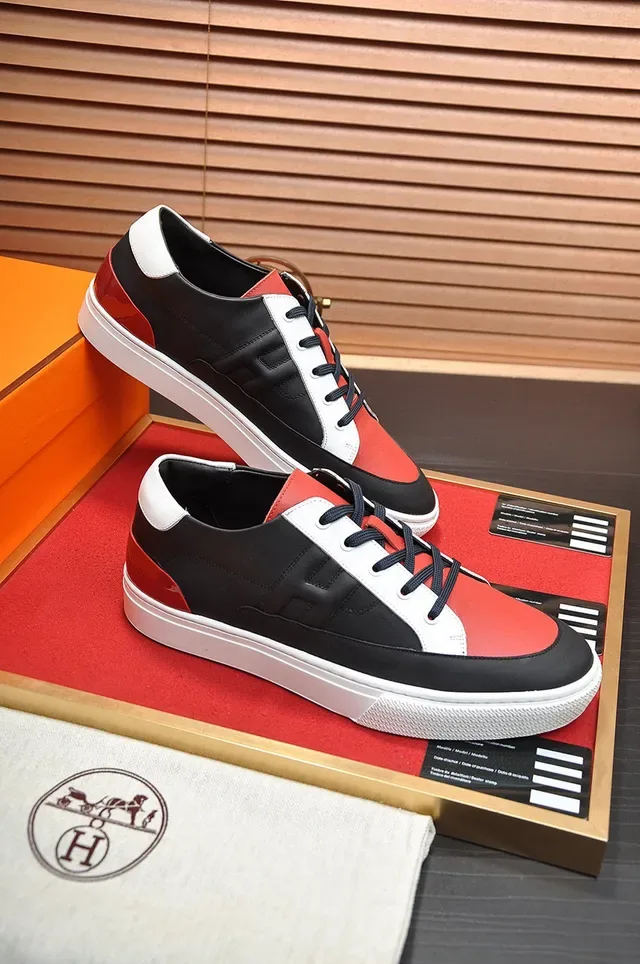 Hermès Color-Blocked Leather Lifestyle Sneakers 5