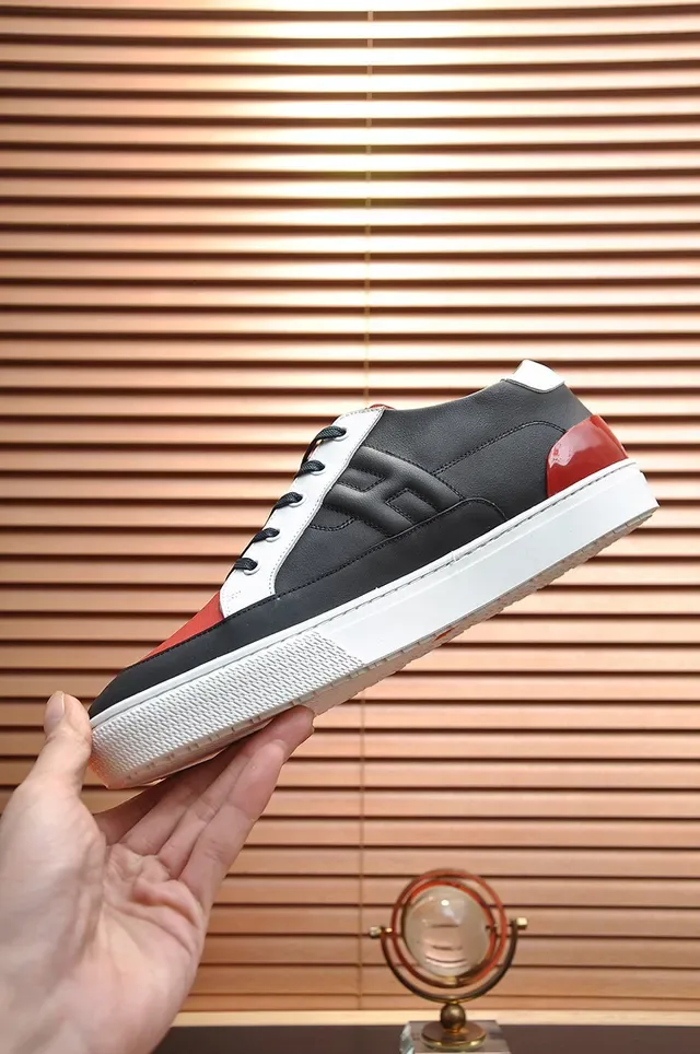 Hermès Color-Blocked Leather Lifestyle Sneakers 6