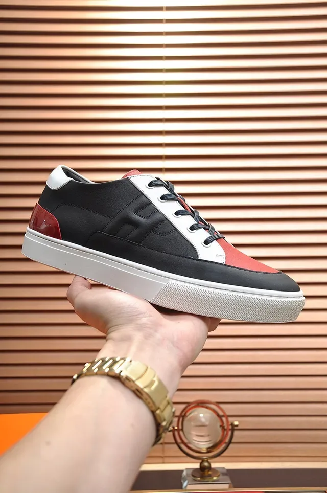 Hermès Color-Blocked Leather Lifestyle Sneakers 7