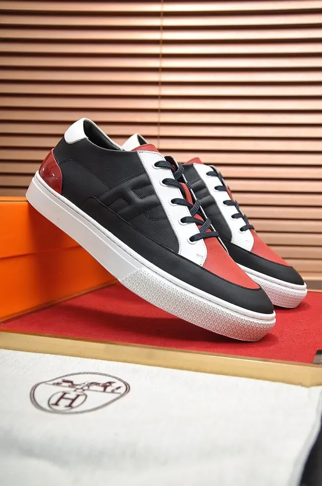 Hermès Color-Blocked Leather Lifestyle Sneakers 8