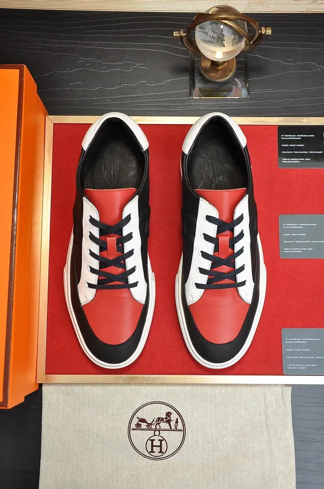 Hermès Color-Blocked Leather Lifestyle Sneakers 9