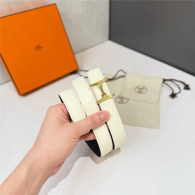 Hermès Constance Orange Black Narrow Strap H-Shaped Metal Buckle Leather Belt 12