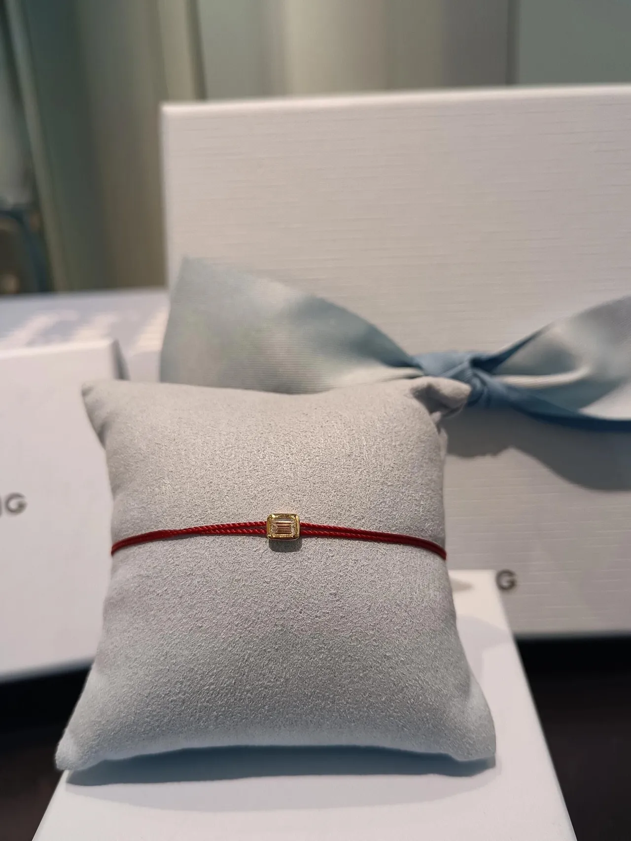 Hermès Gold Red Thin Twisted Cord Rectangular Bezel Bracelet 8