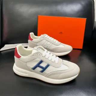 Hermès H Course Beige Navy Red Lifestyle Sneakers