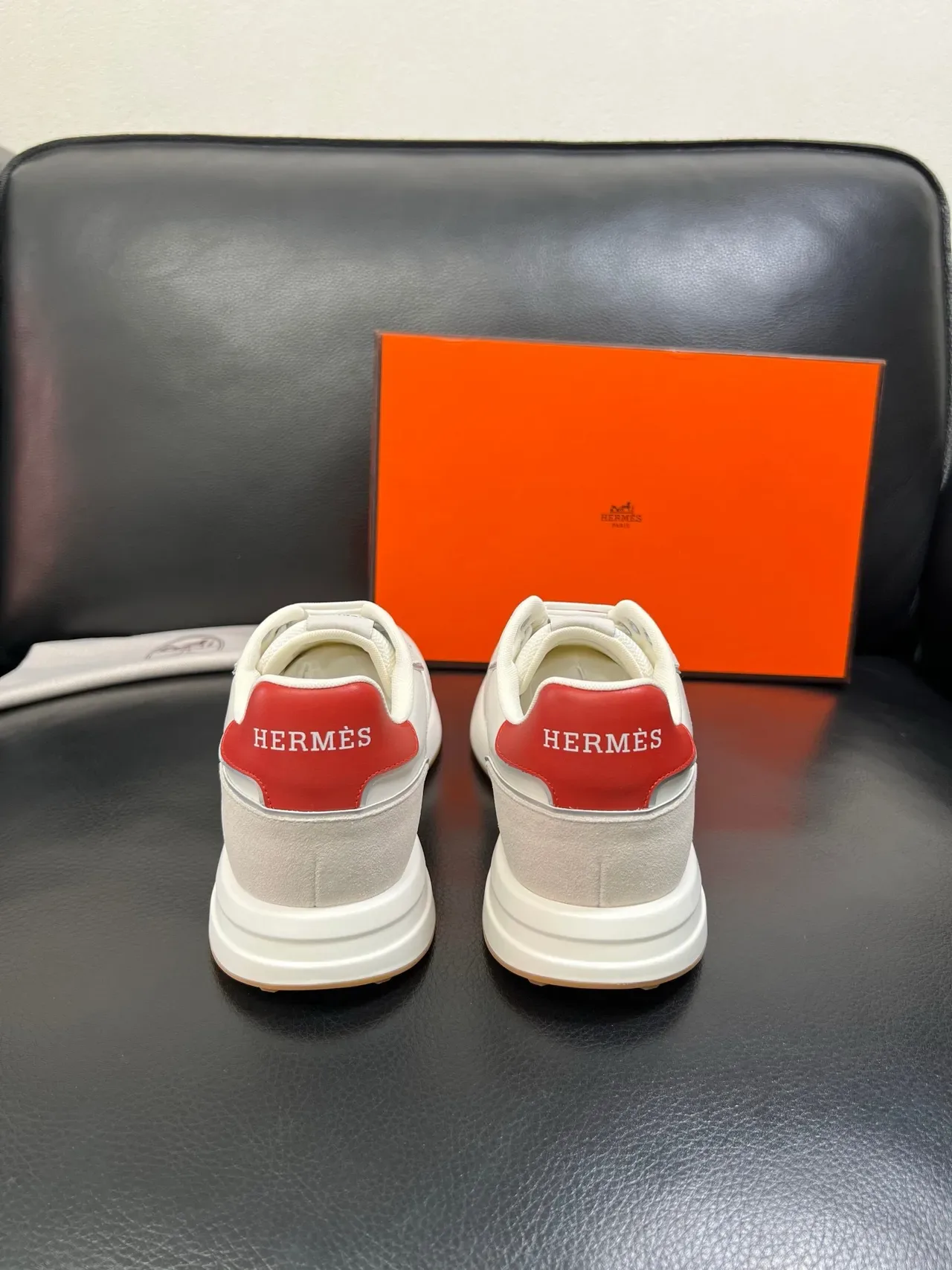 Hermès H Course Beige Navy Red Lifestyle Sneakers 2