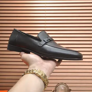 Hermès H Loafer mocasines de cuero negro