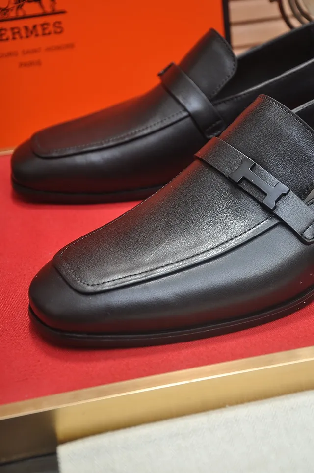 Hermès H Loafer Black Leather Loafers 2