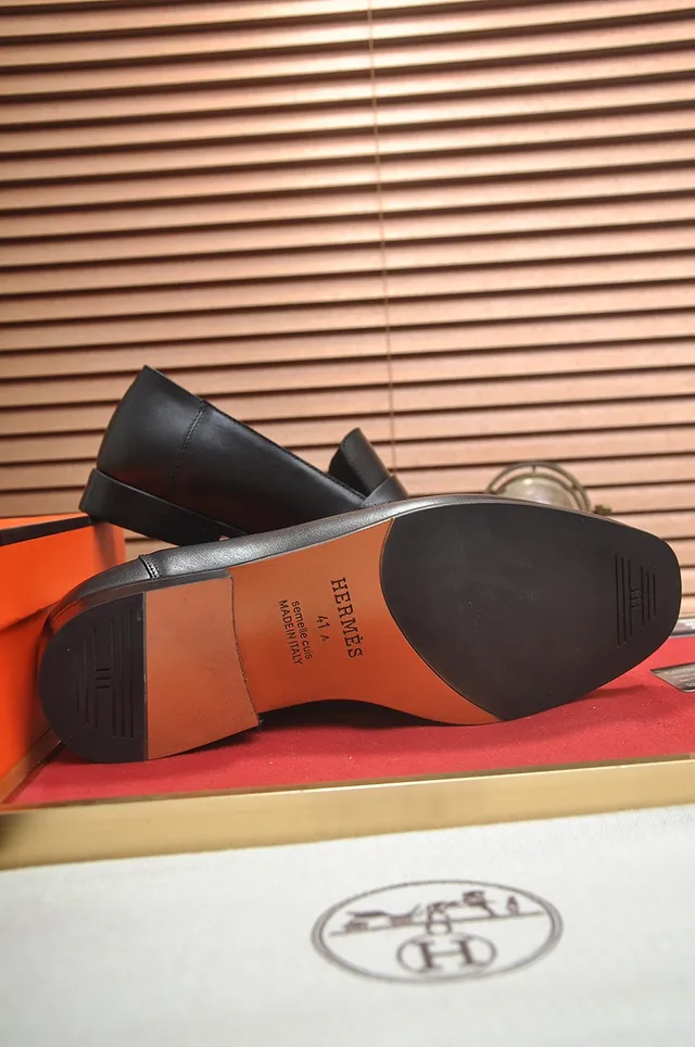 Hermès H Loafer Black Leather Loafers 3