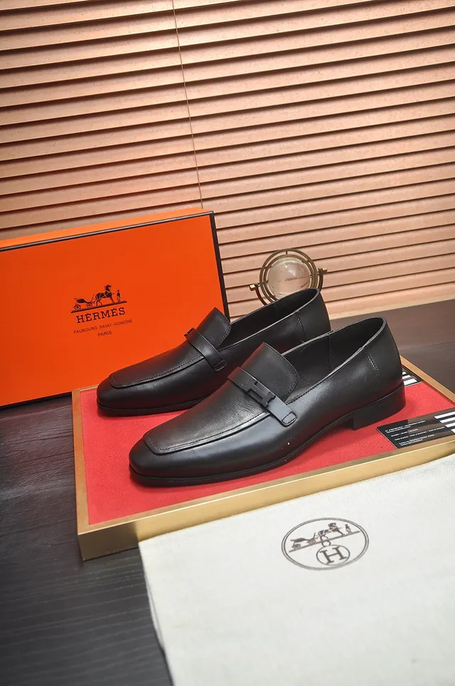 Hermès H Loafer Black Leather Loafers 4
