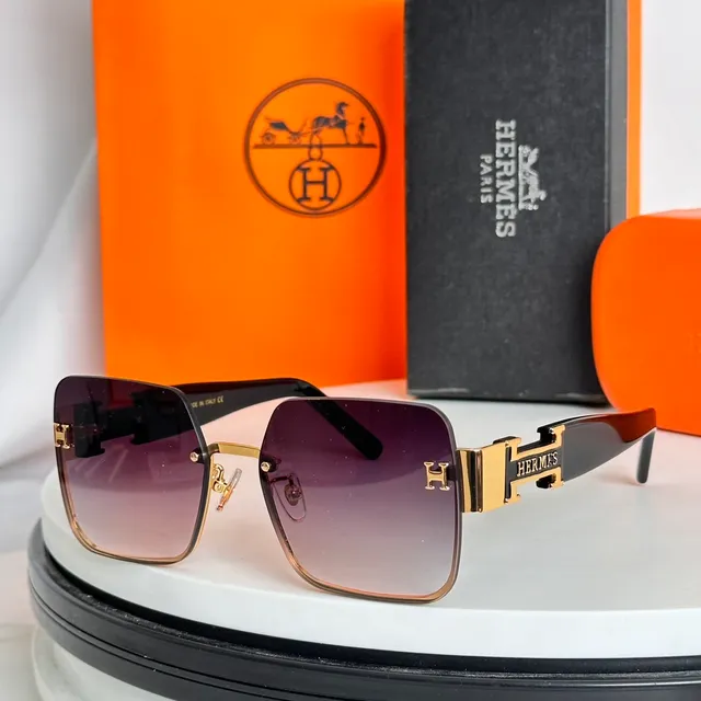 Hermès H-Shape Rimless Gradient Sunglasses 8