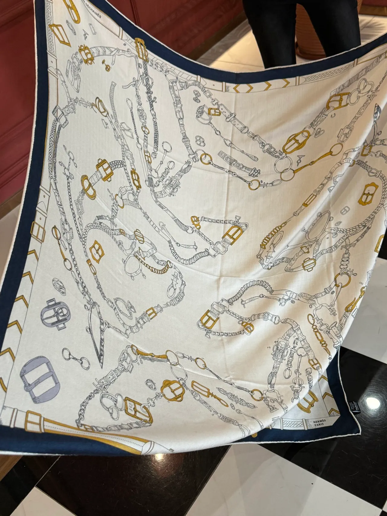 Hermès Les Mécanismes Off-White Silk Scarf 3