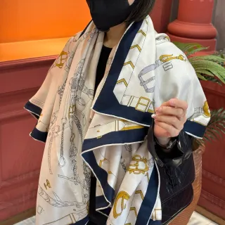Hermès Les Mécanismes Off-White 丝巾