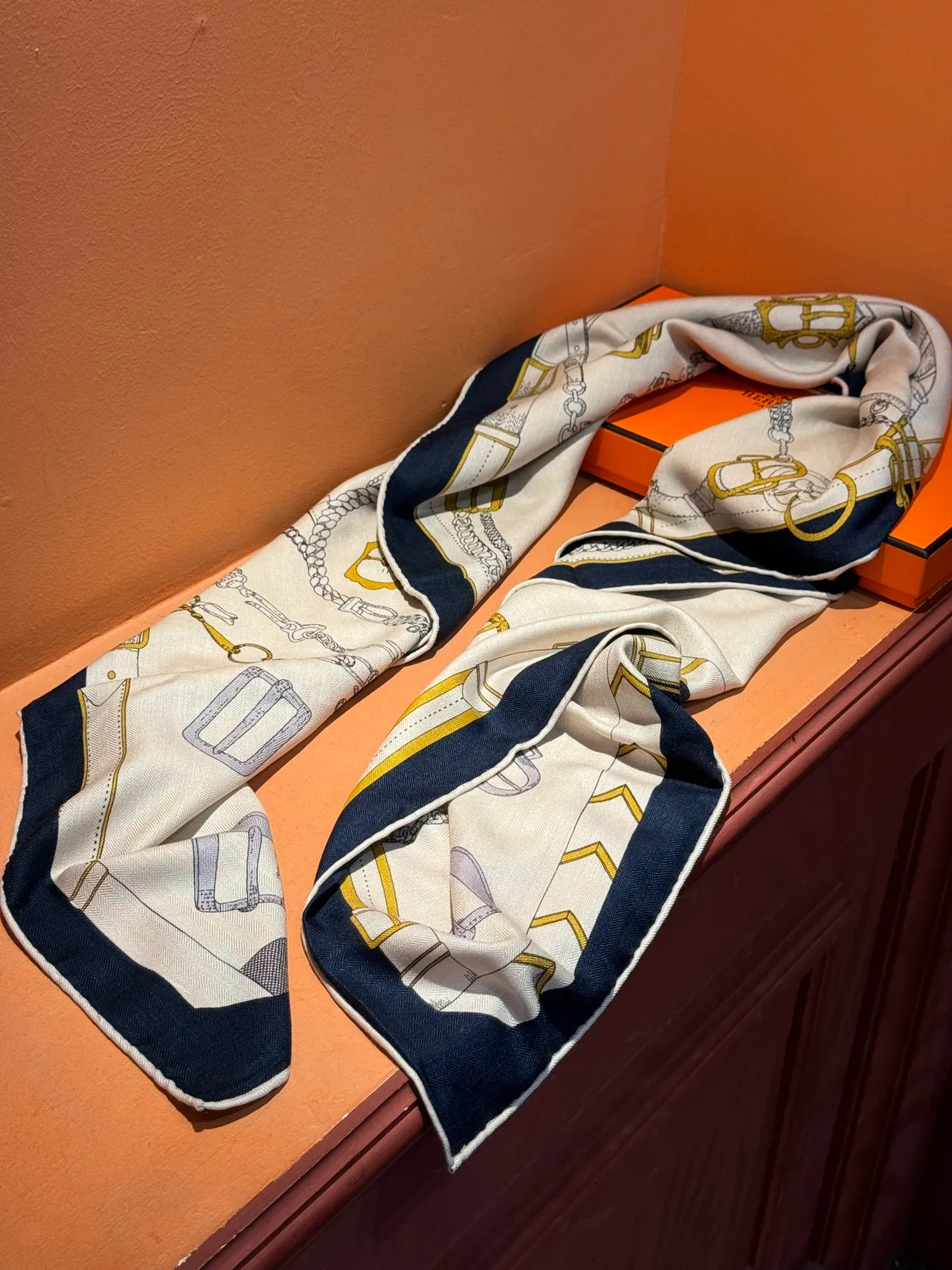Hermès Les Mécanismes Off-White Silk Scarf 7