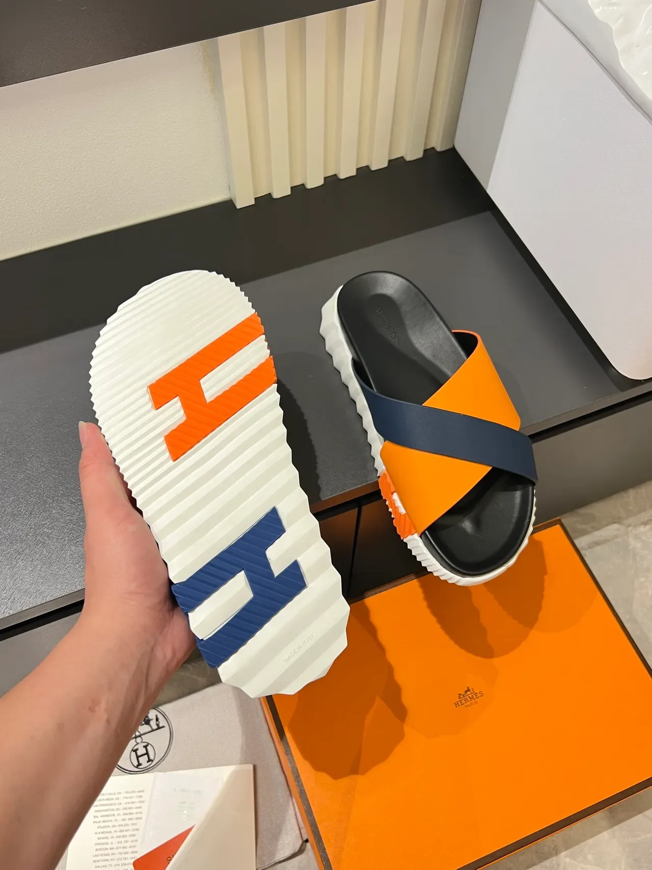 Hermès Oran Cross-Strap Slide Slippers 2