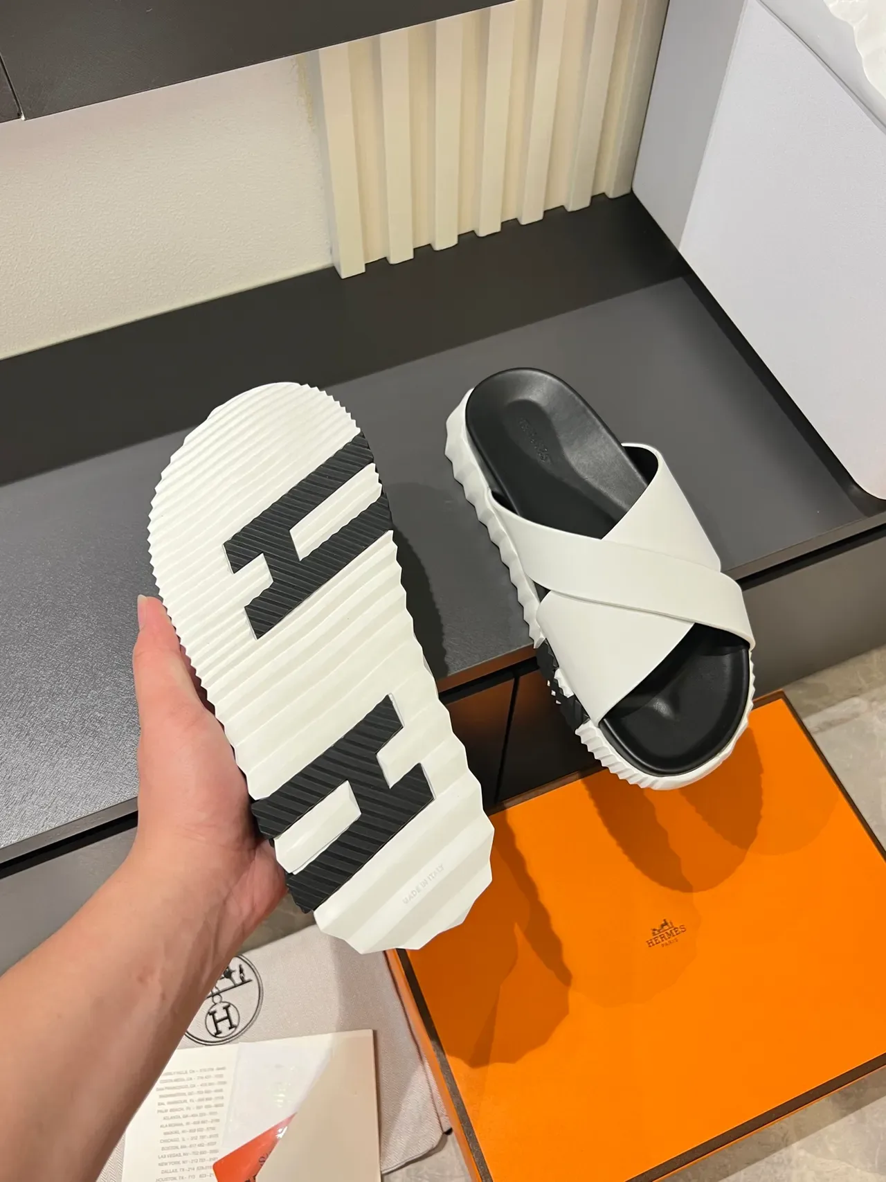 Hermès Oran Cross-Strap Slide Slippers 4