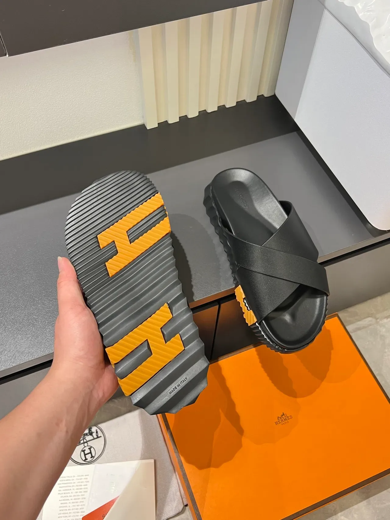 Hermès Oran Cross-Strap Slide Slippers 5