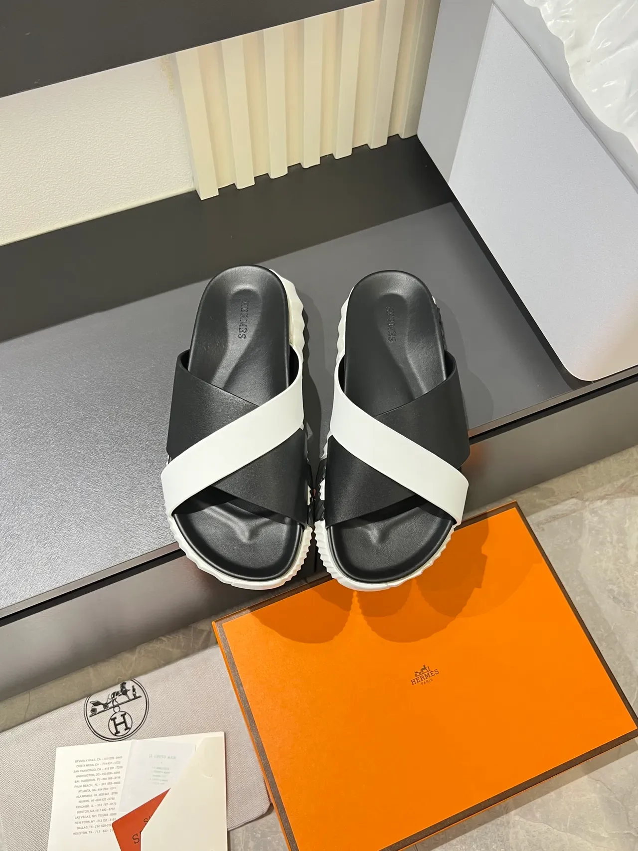 Hermès Oran Cross-Strap Slide Slippers 17