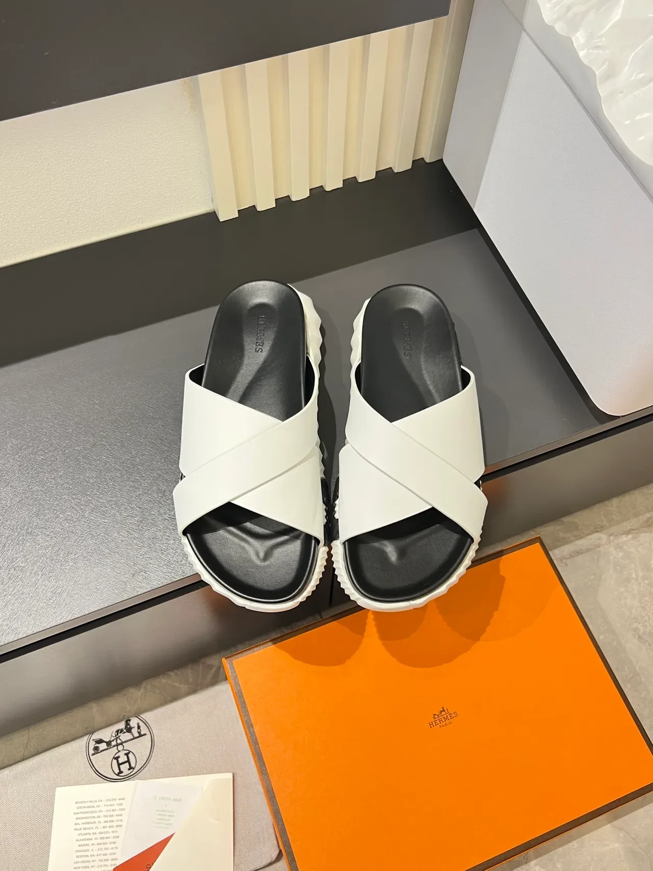 Hermès Oran Cross-Strap Slide Slippers 18